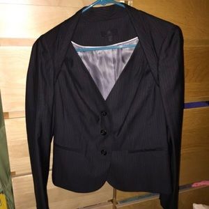 Pinstripes fitted suit jacket